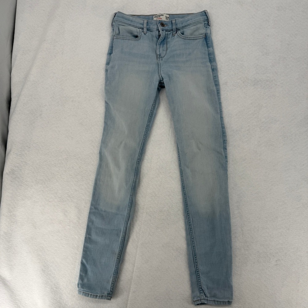 Abercrombie Kids Super Skinny Light Wash Denim Jeans Size 15/16 Adjustable Waist